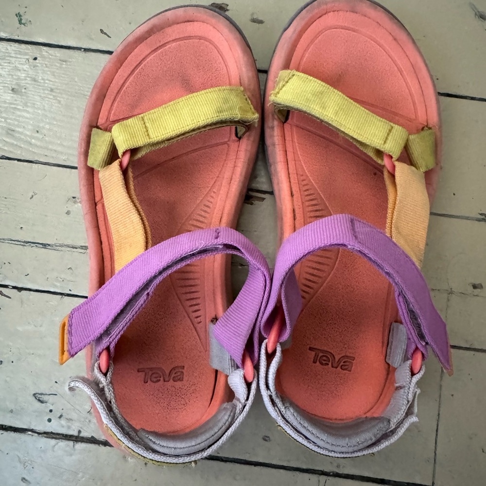 Outdoor Voices x Teva women’s  Sandals - Pink, Yellow, and Purple